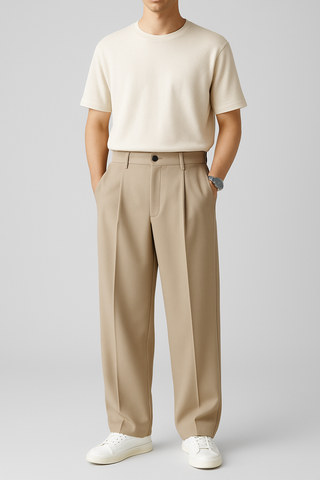 Beige Korean Pants