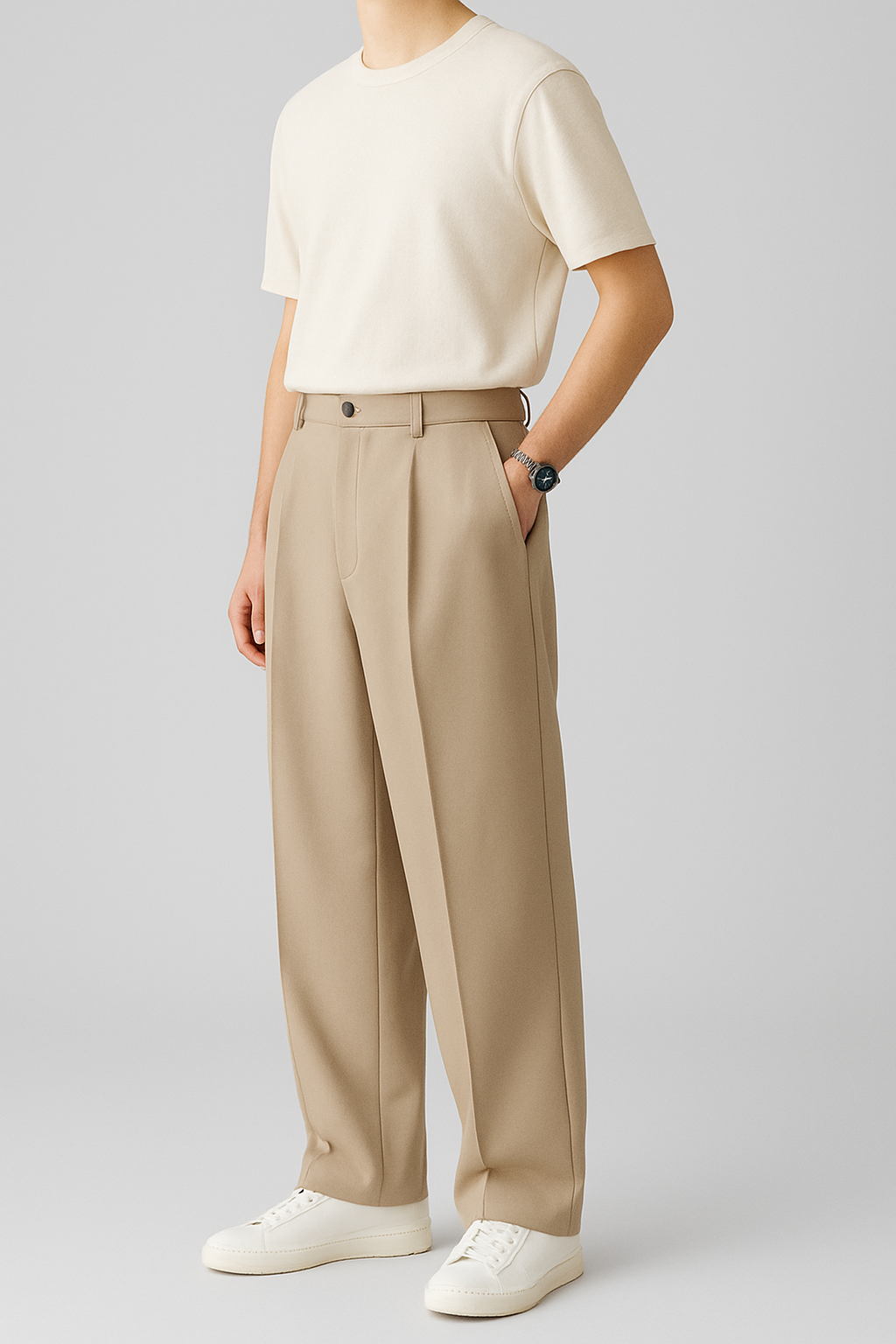 Beige Korean Pants