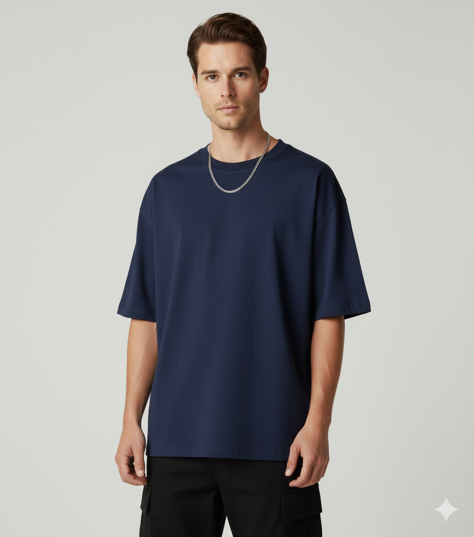 Navy Blue Oversized T-Shirt