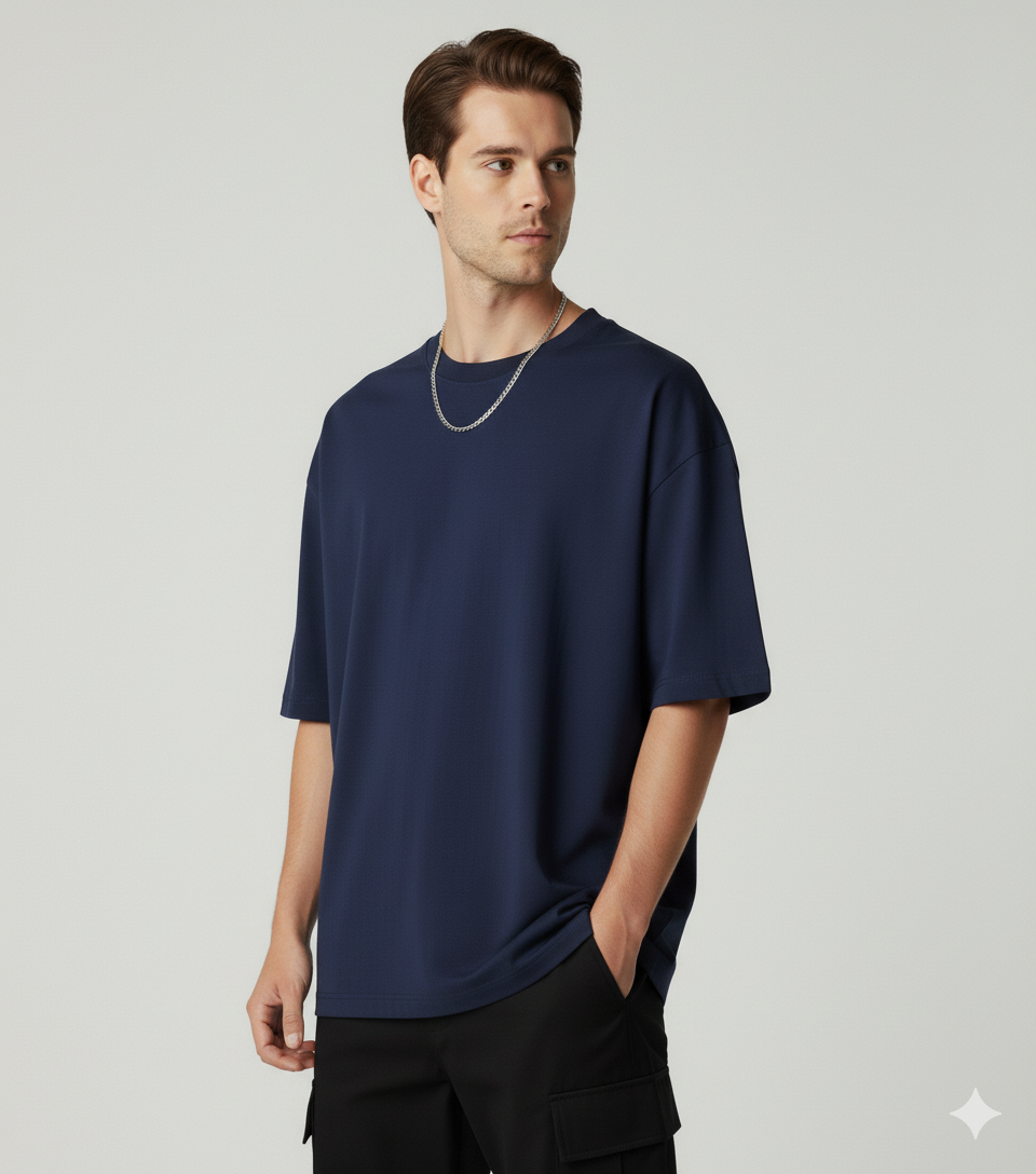 Navy Blue Oversized T-Shirt