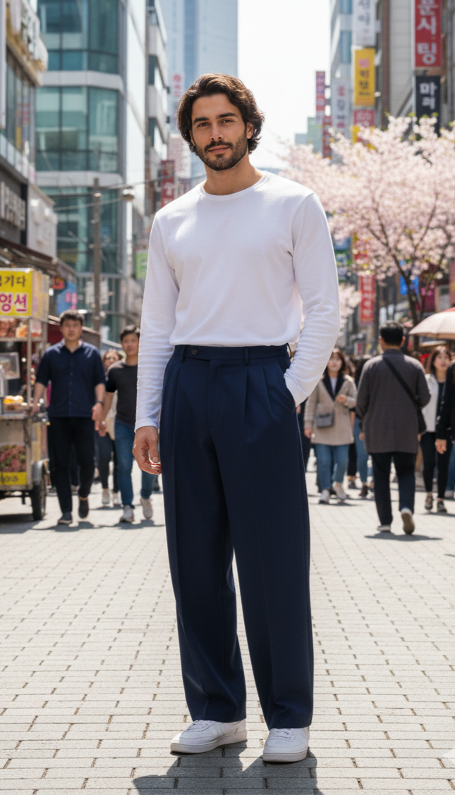 Blue Korean Pants