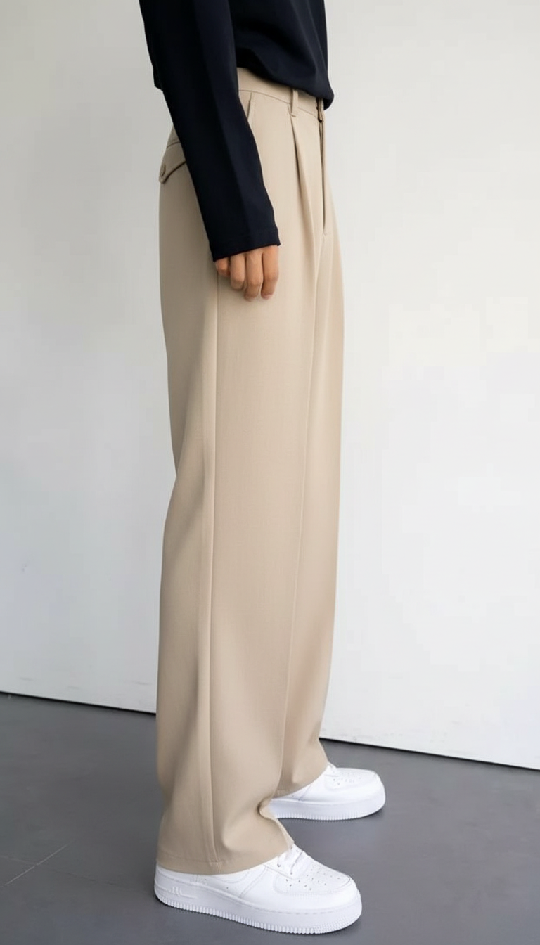 Beige Korean Pants