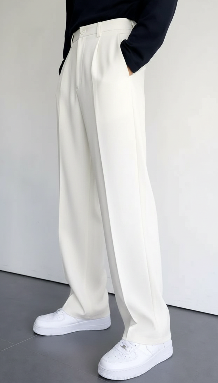 White Korean Pants
