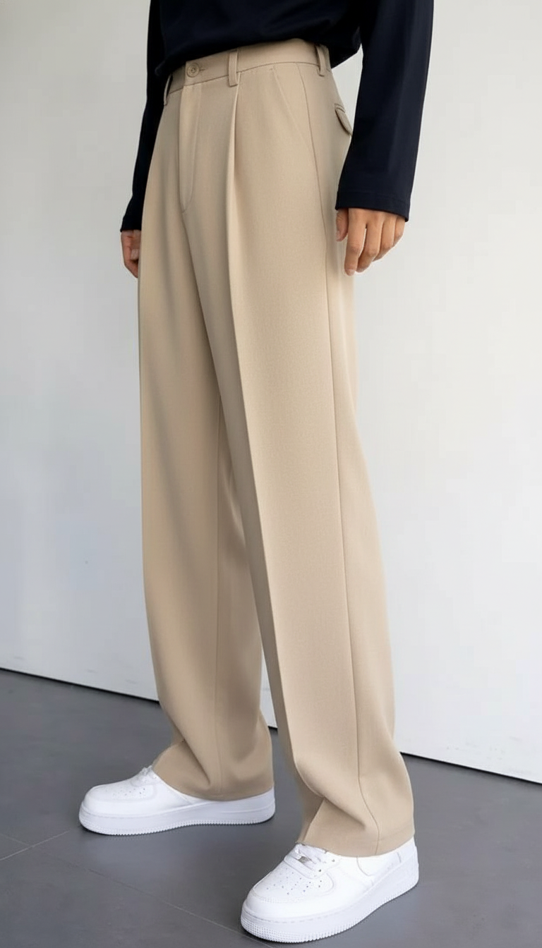 Beige Korean Pants