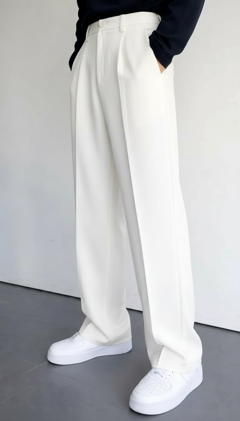 White Korean Pants