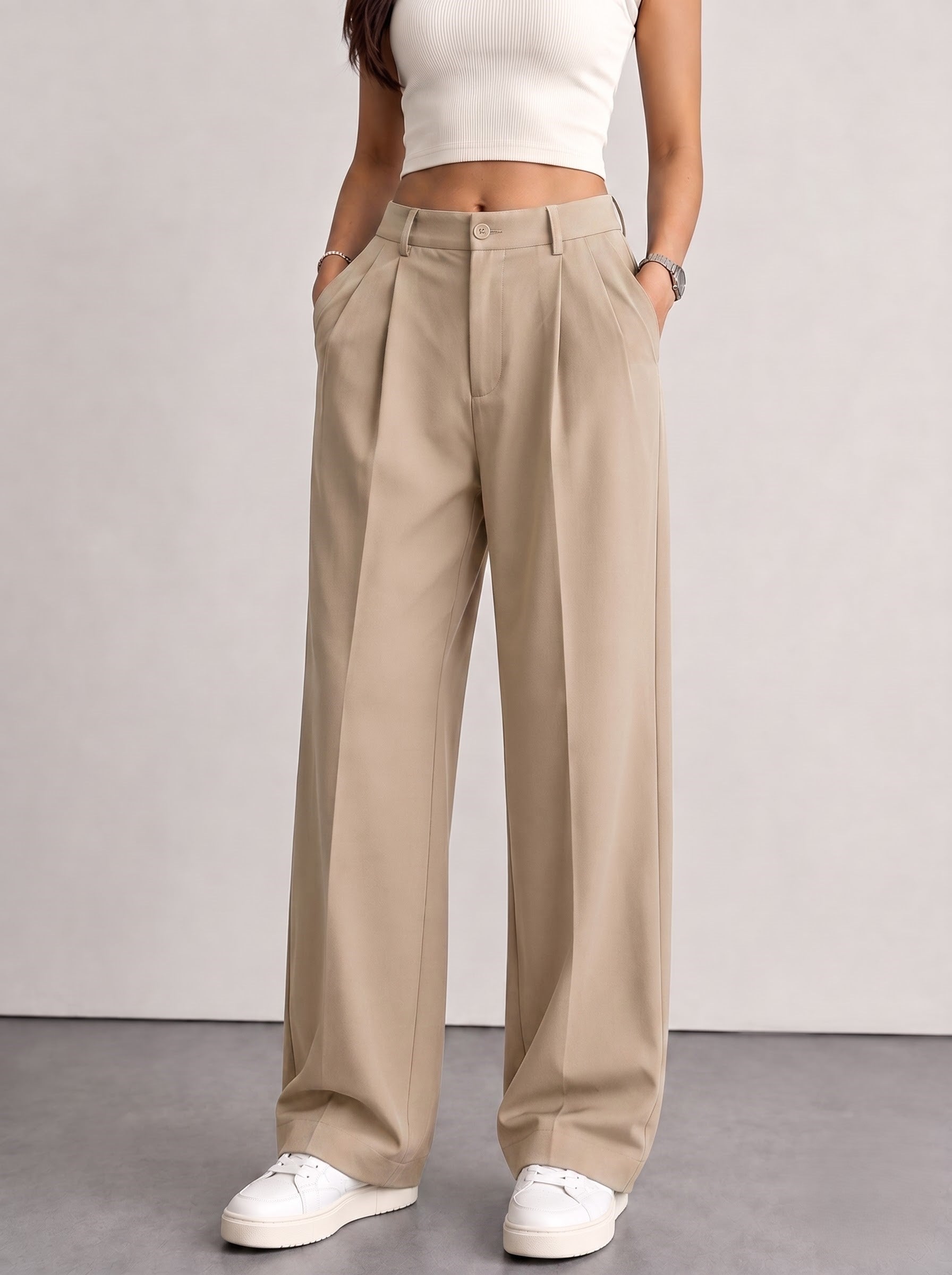 Women’s Beige Korean Pants