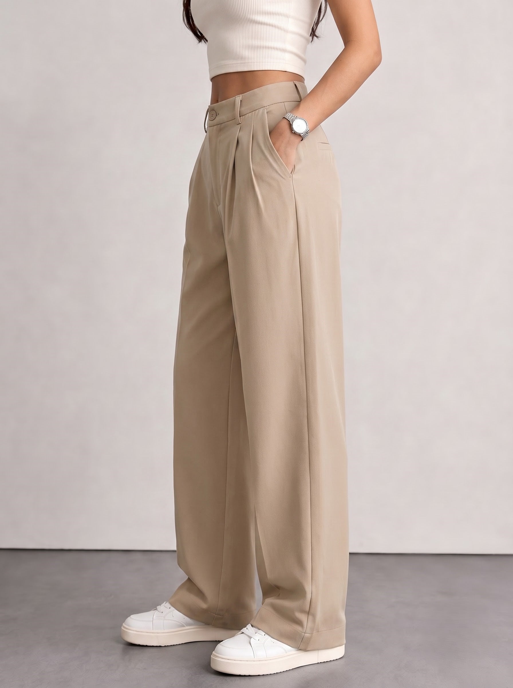 Women’s Beige Korean Pants