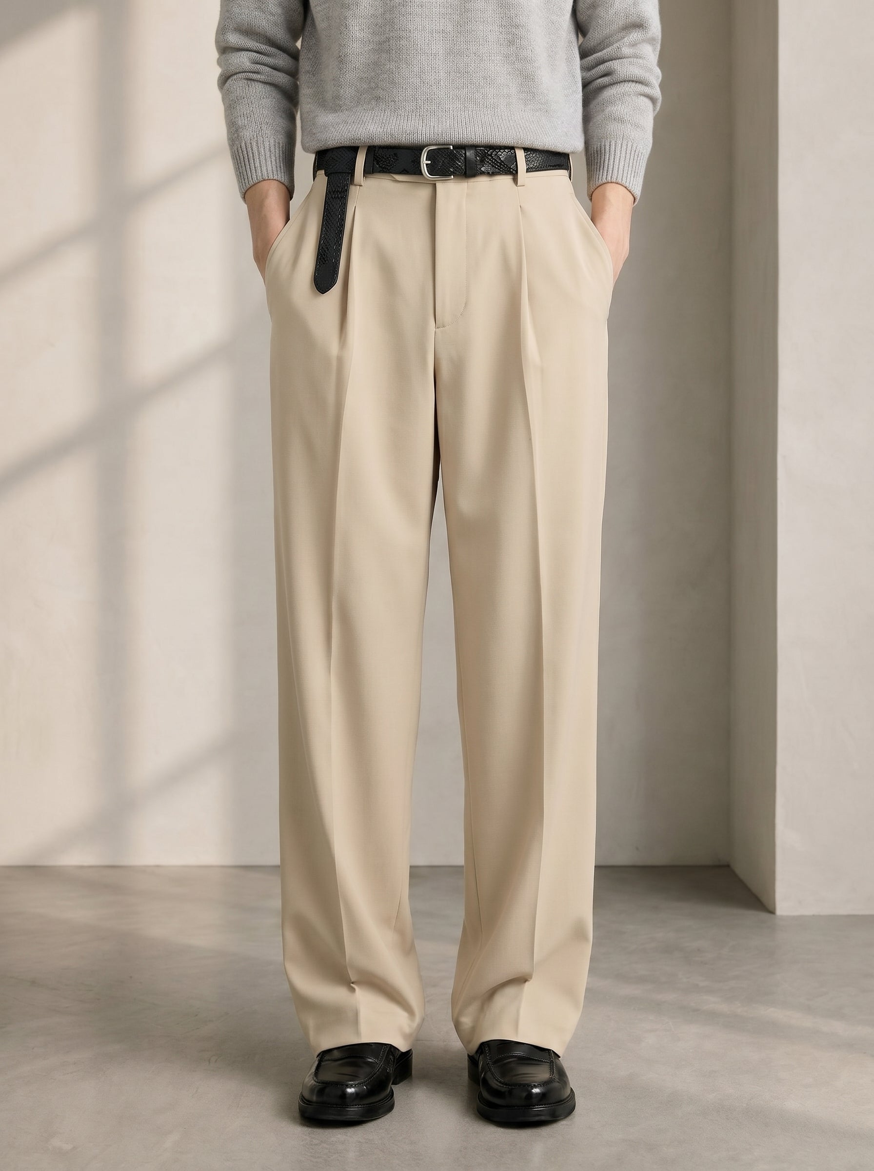 Beige Korean Pants