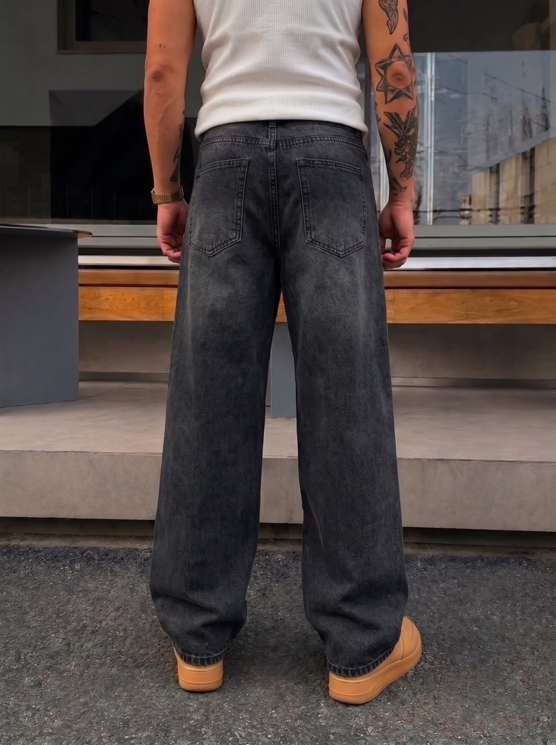 Grey Denim Pants