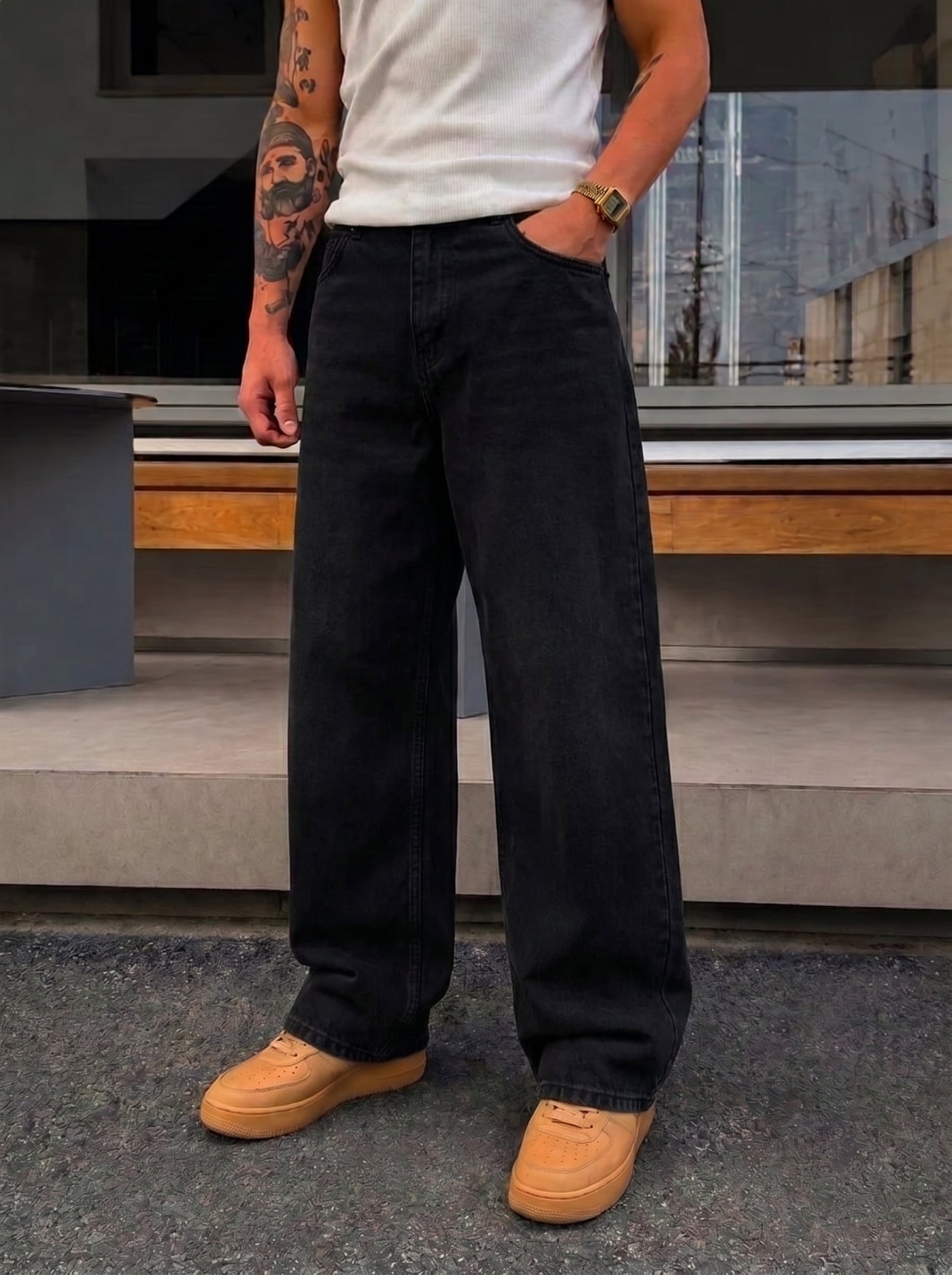 Black Denim Pants
