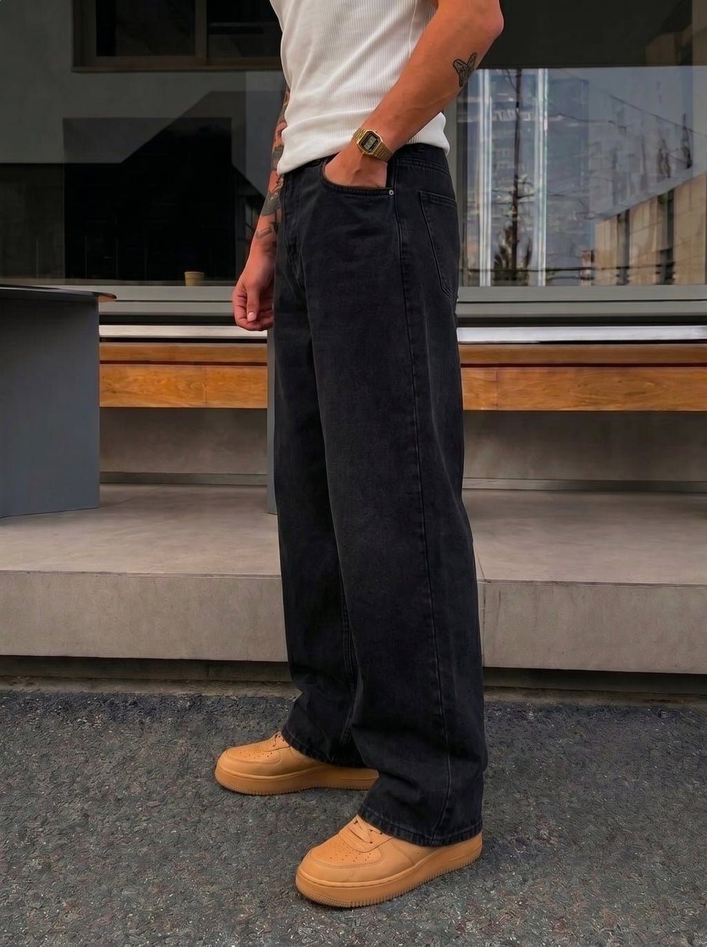 Black Denim Pants