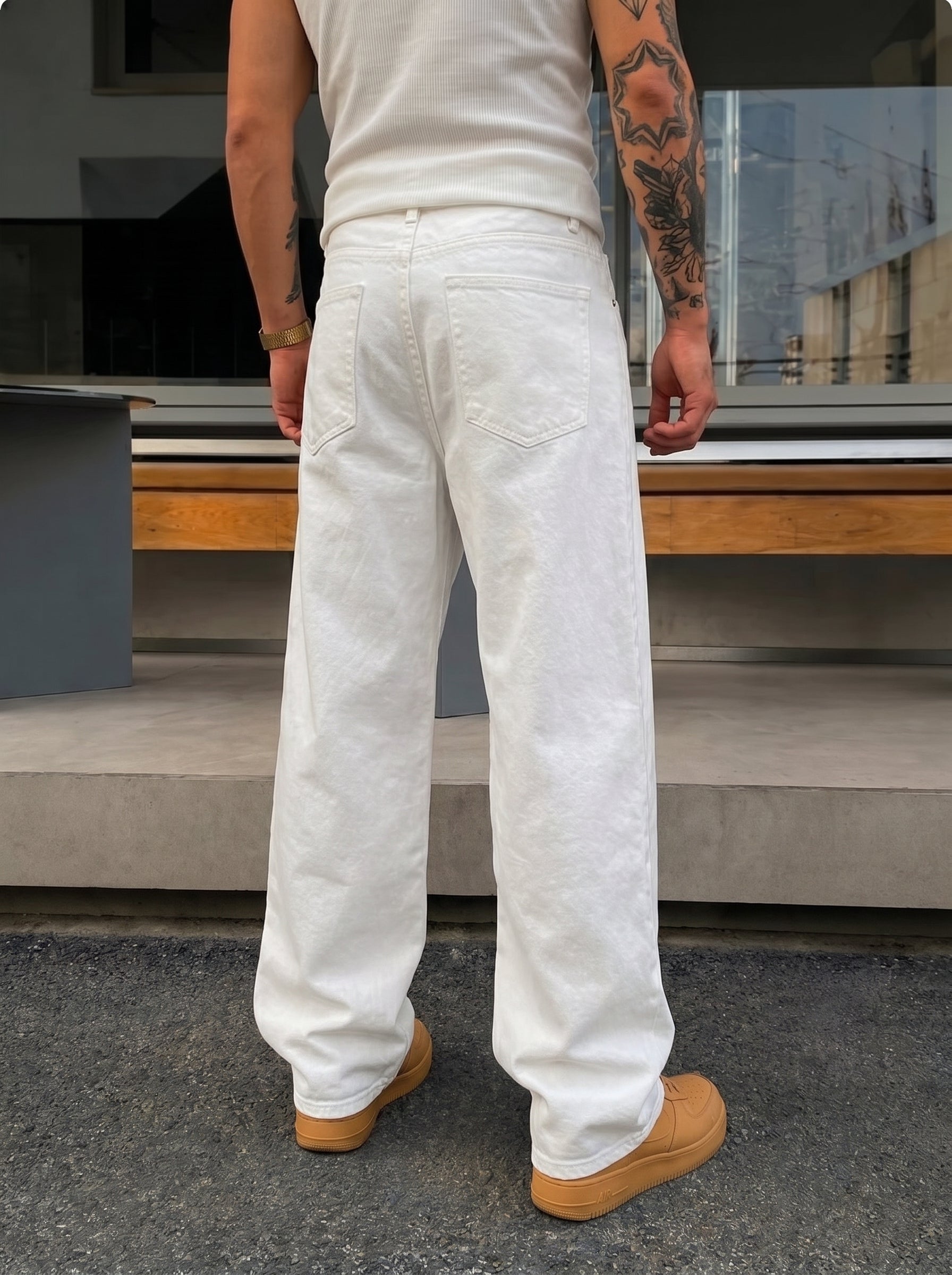 White Denim Pants