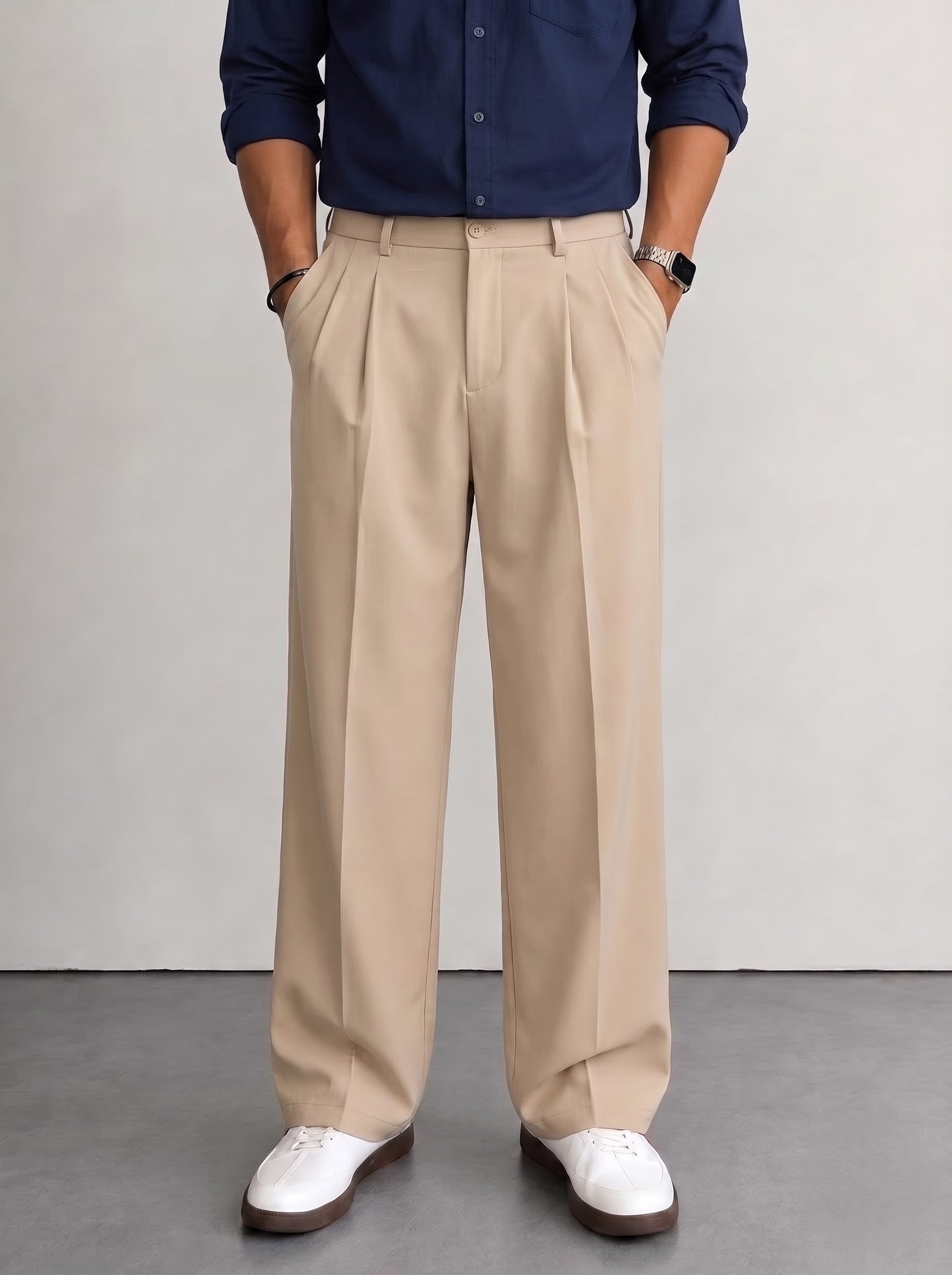 Beige Korean Pants